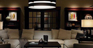 Residential home with ceiling light, lamps and customized wall lights