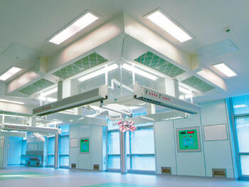 Commercial lighting ceiling view